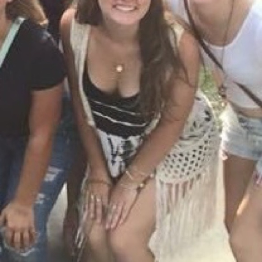 Off white fringe vest